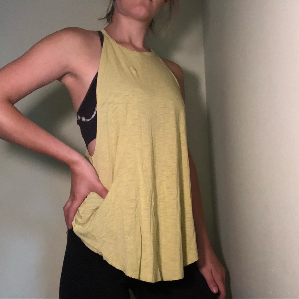 aerie key hole back lime green tank